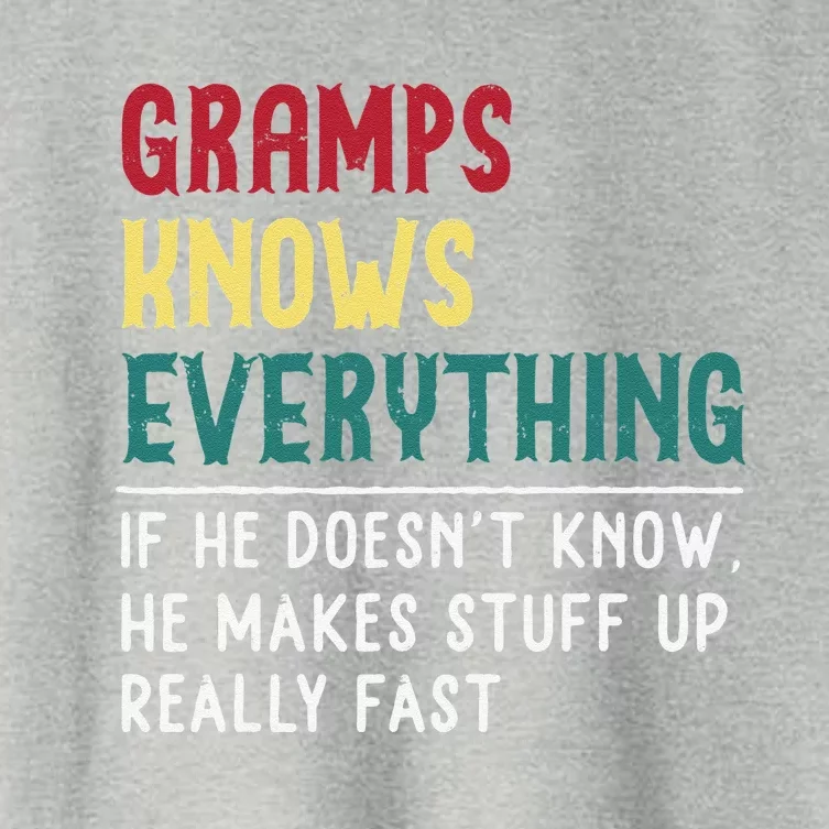 Gramps Know Everything Fathers Day For Funny Grandpa Gramps Women's Crop Top Tee