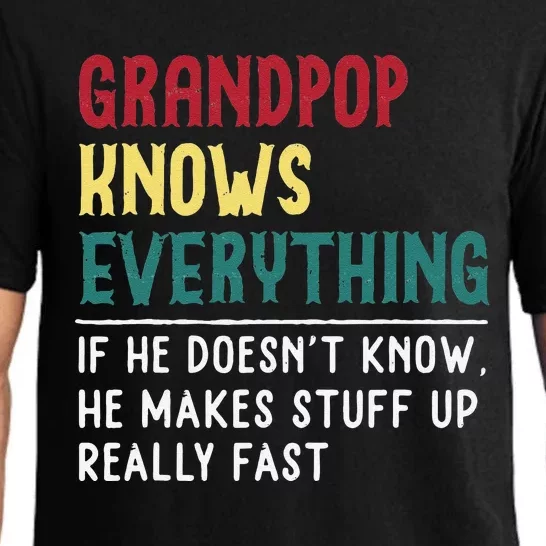 Grandpop Know Everything Fathers Day For Funny Grandpop Pajama Set