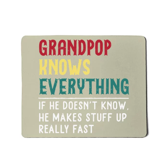 Grandpop Know Everything Fathers Day For Funny Grandpop Mousepad