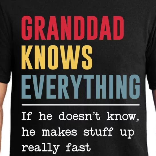 Granddad Knows Everything Gift Funny Grandpa FatherS Day Cool Gift Pajama Set