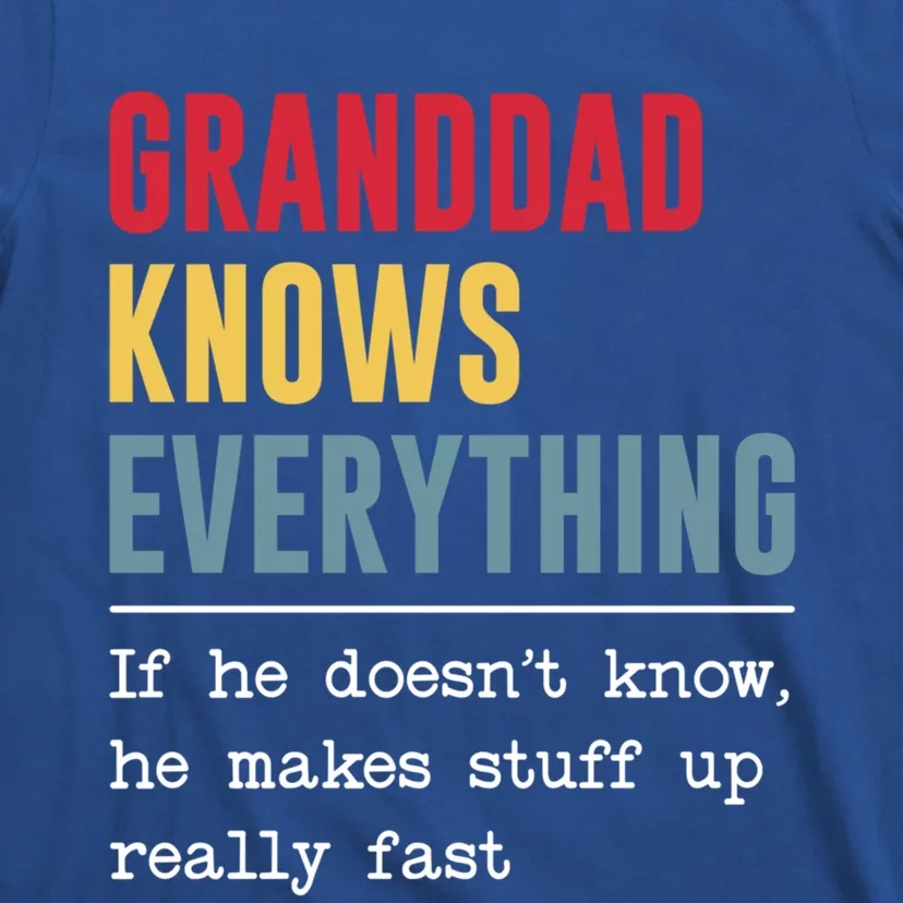 Granddad Knows Everything Gift Funny Grandpa FatherS Day Cool Gift T-Shirt