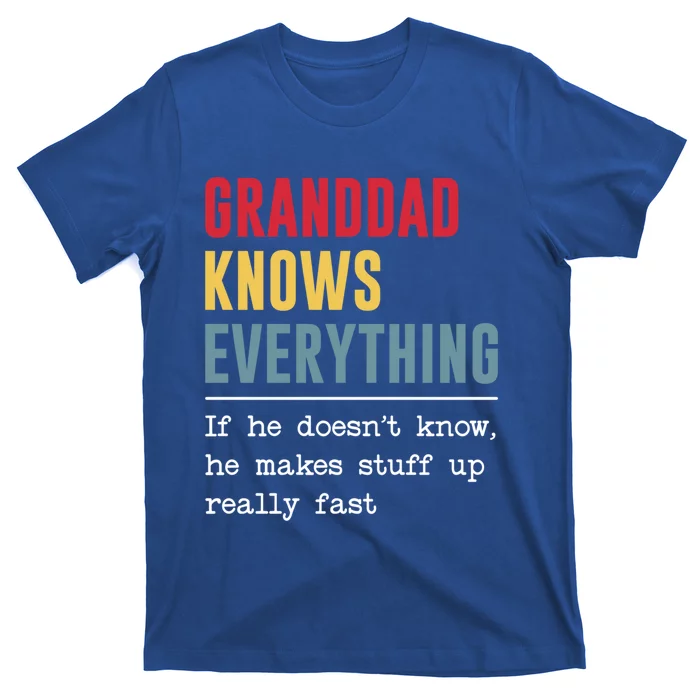 Granddad Knows Everything Gift Funny Grandpa FatherS Day Cool Gift T-Shirt