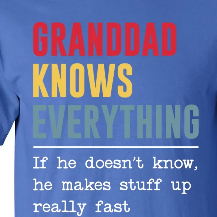 Granddad Knows Everything Gift Funny Grandpa FatherS Day Cool Gift Tall T-Shirt