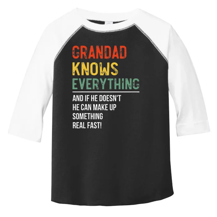 Grandad Knows Everything Fathers Day Grandad Toddler Fine Jersey T-Shirt