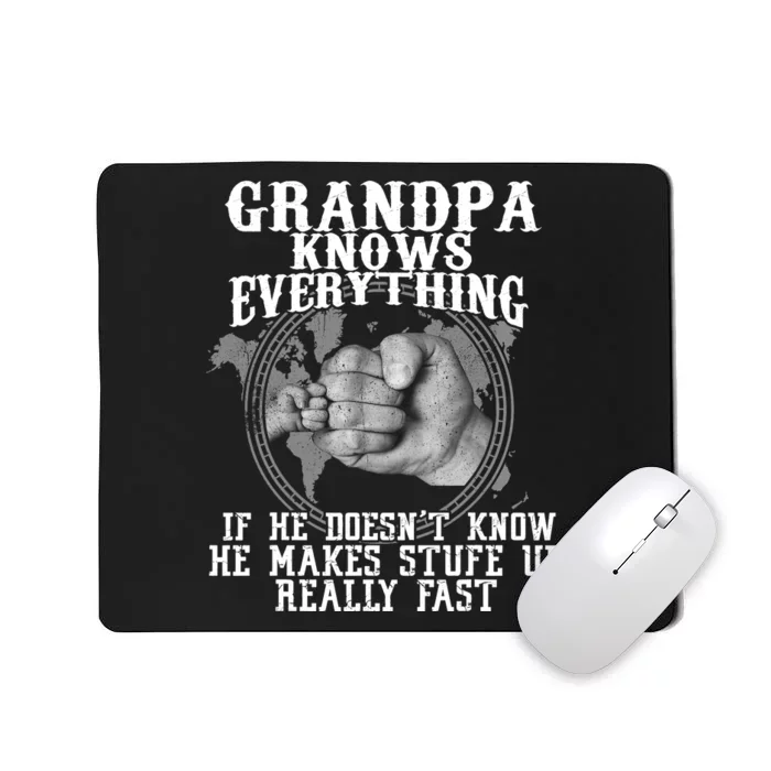 Grandpa Knows Everything If He Doesn’t Know Funny Father Day Mousepad