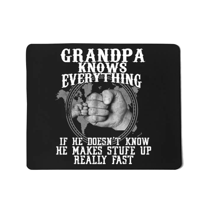 Grandpa Knows Everything If He Doesn’t Know Funny Father Day Mousepad