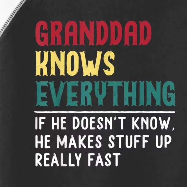 Granddad Know Everything Fathers Day Funny GIFT Granddad Toddler Fine Jersey T-Shirt