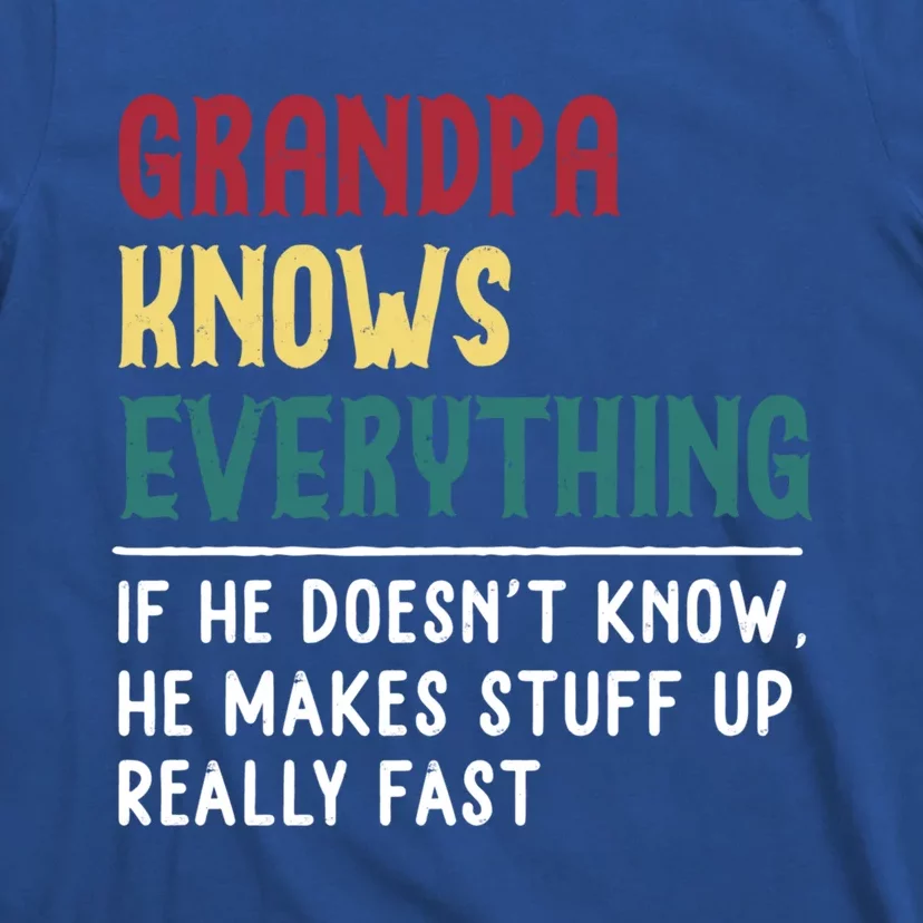 Grandpa Know Everything FatherS Day Gift For Funny Grandpa Gift T-Shirt