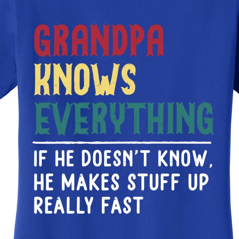 Grandpa Know Everything FatherS Day Gift For Funny Grandpa Gift Women's T-Shirt