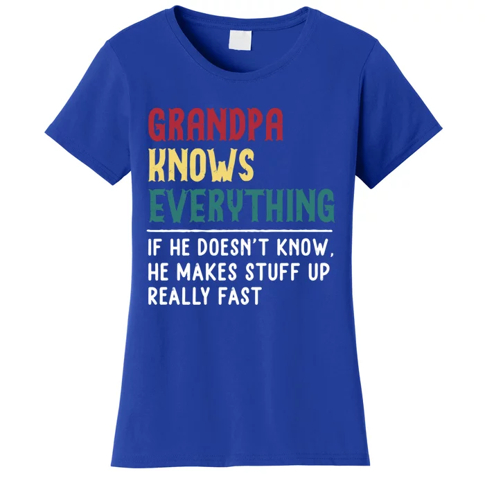 Grandpa Know Everything FatherS Day Gift For Funny Grandpa Gift Women's T-Shirt