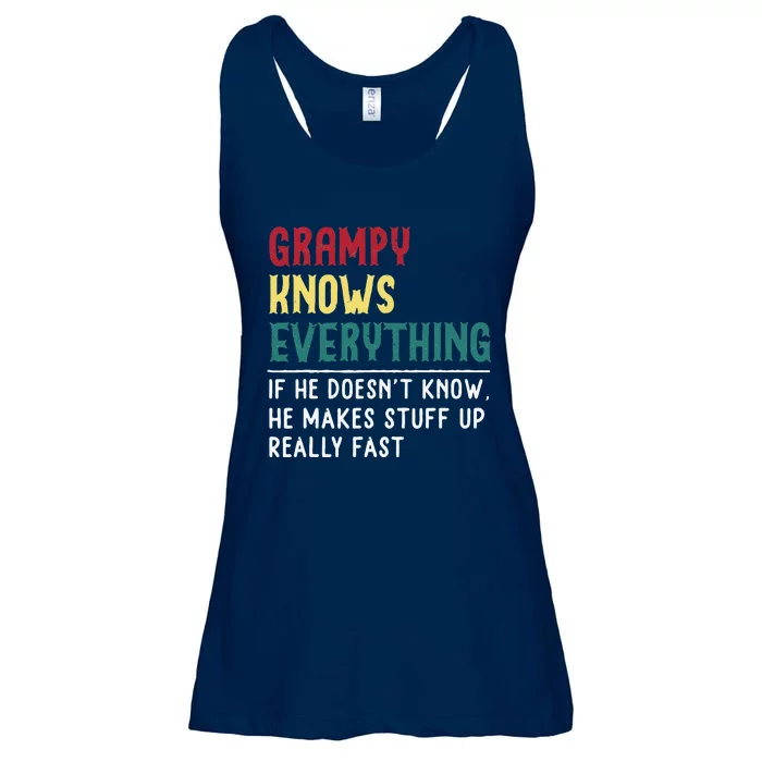 Grampy Know Everything Fathers Day For Funny Grandpa Grampy Ladies Essential Flowy Tank