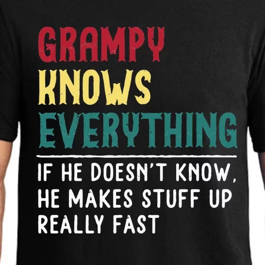 Grampy Know Everything Fathers Day For Funny Grandpa Grampy Pajama Set