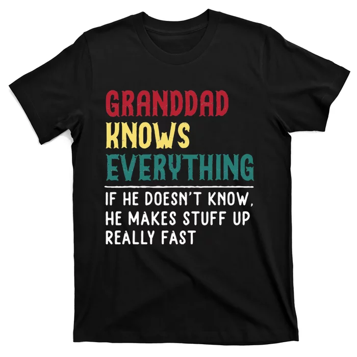 Granddad Know Everything Fathers Day For Funny Granddad T-Shirt