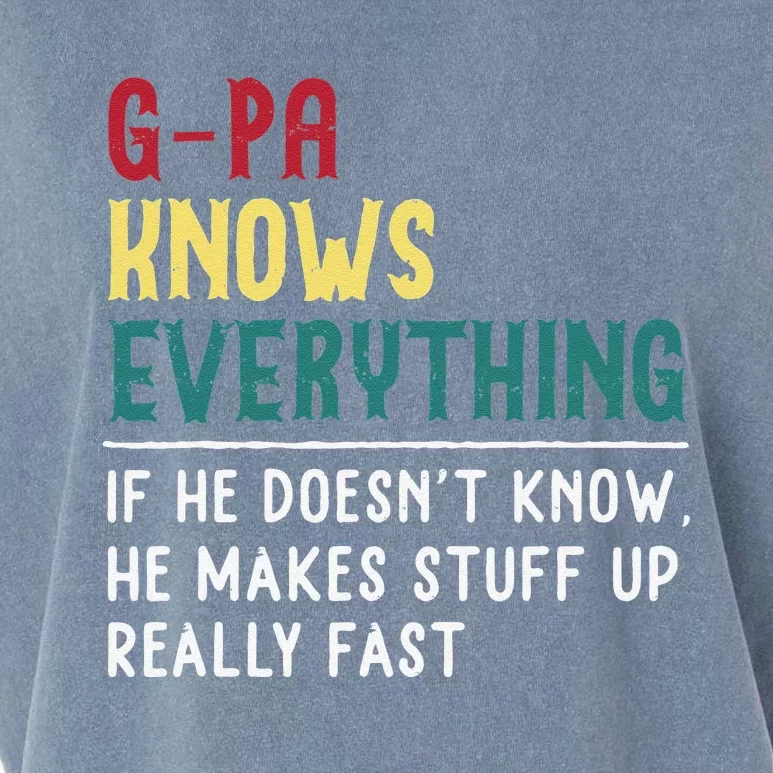 Gpa Know Everything Funny Fathers Day Gift For Grandfather Garment-Dyed Women's Muscle Tee