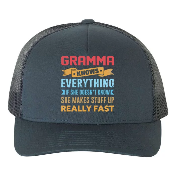 Gramma Knows Everything Mom Grandma Grand Mothers Day Meaningful Gift Yupoong Adult 5-Panel Trucker Hat