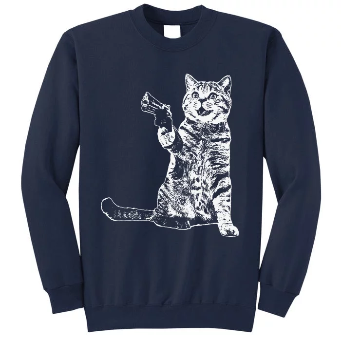 Gun Kitty Funny Cat Gift Tall Sweatshirt