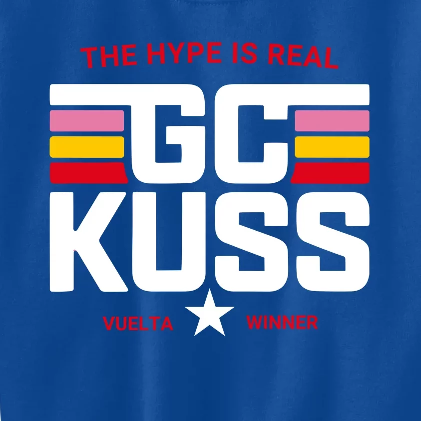 Team Jumbo Visma The Hype Is Real Gc Kuss Vuelta Winner Kids Sweatshirt