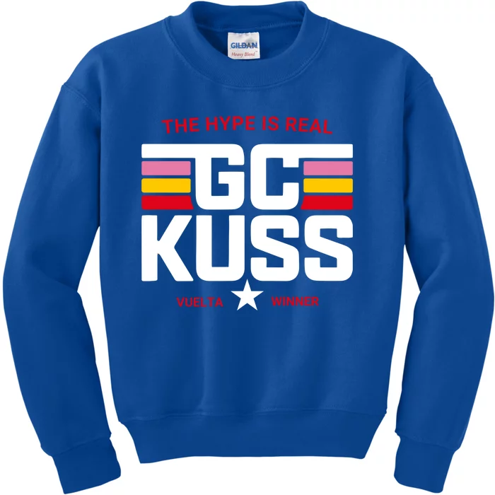 Team Jumbo Visma The Hype Is Real Gc Kuss Vuelta Winner Kids Sweatshirt