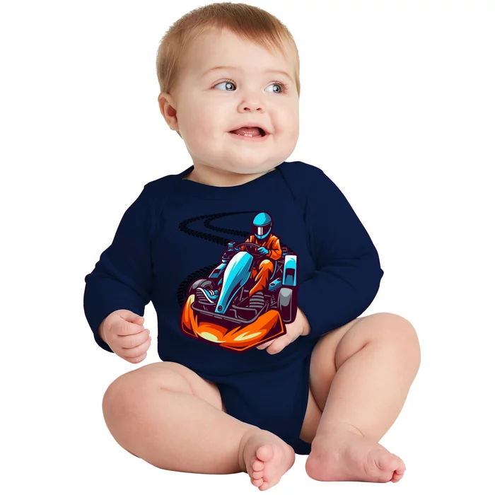 Go Karting Go Kart Racing Driver Baby Long Sleeve Bodysuit