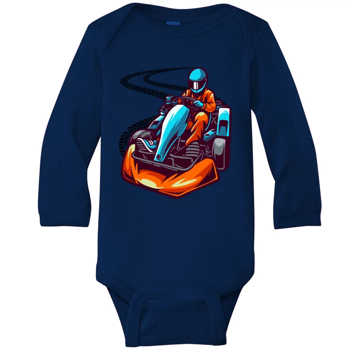 Go Karting Go Kart Racing Driver Baby Long Sleeve Bodysuit