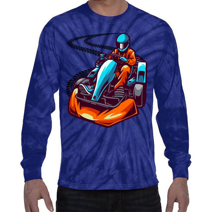 Go Karting Go Kart Racing Driver Tie-Dye Long Sleeve Shirt