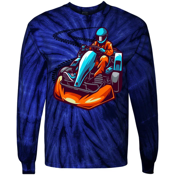 Go Karting Go Kart Racing Driver Tie-Dye Long Sleeve Shirt