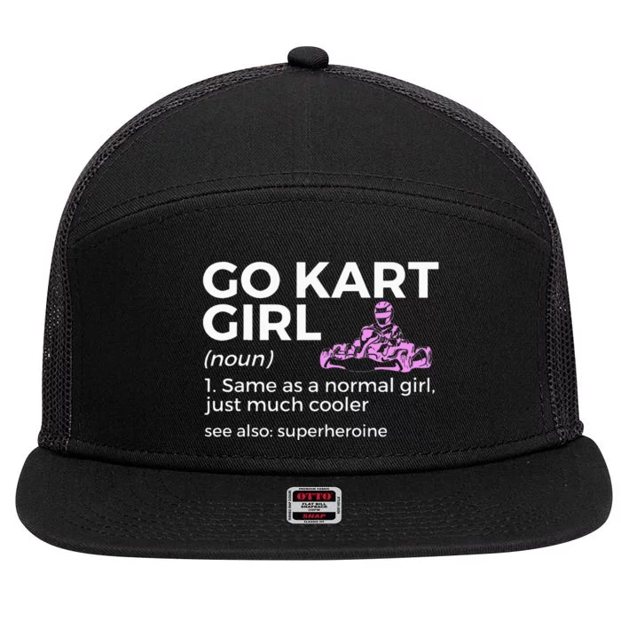 Go Kart Girl Definition Superheroine 7 Panel Mesh Trucker Snapback Hat