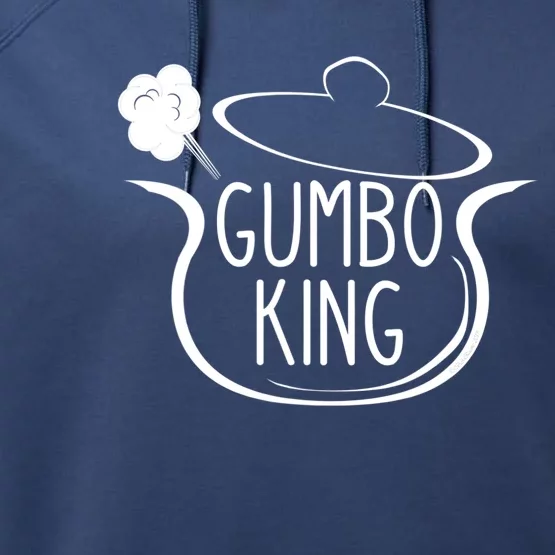 Gumbo King Gumbo Pot Drawing For Chef Or Cook Performance Fleece Hoodie