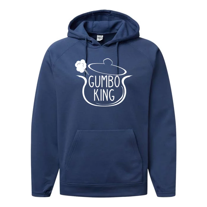 Gumbo King Gumbo Pot Drawing For Chef Or Cook Performance Fleece Hoodie