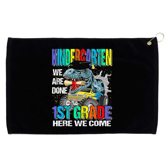 Goodbye Kindergarten Graduation Dinosaur Hello 1st Grade Grommeted Golf Towel