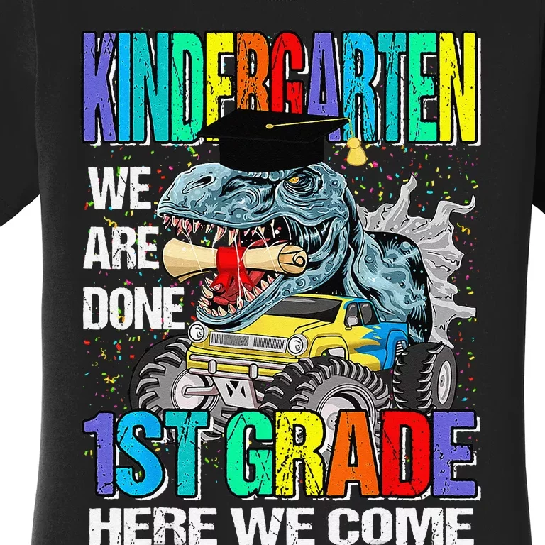 Goodbye Kindergarten Graduation Dinosaur Hello 1st Grade Women's T-Shirt