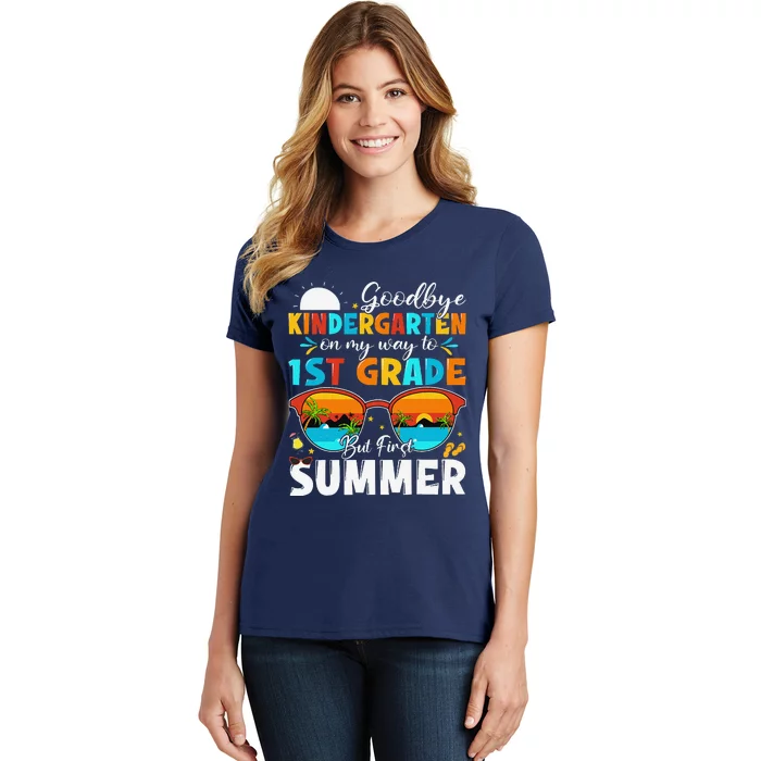 Goodbye Kindergarten Graduation To 1st Grade Hello Summer Women's T-Shirt