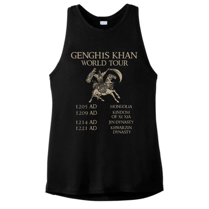 Genghis Khan Historic Mongol Asian History Ladies Tri-Blend Wicking Tank