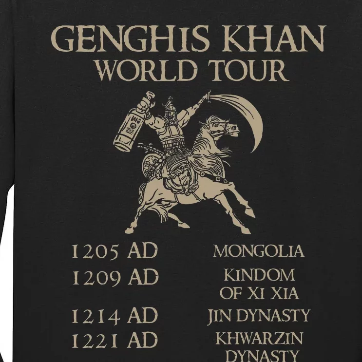 Genghis Khan Historic Mongol Asian History Tall Long Sleeve T-Shirt