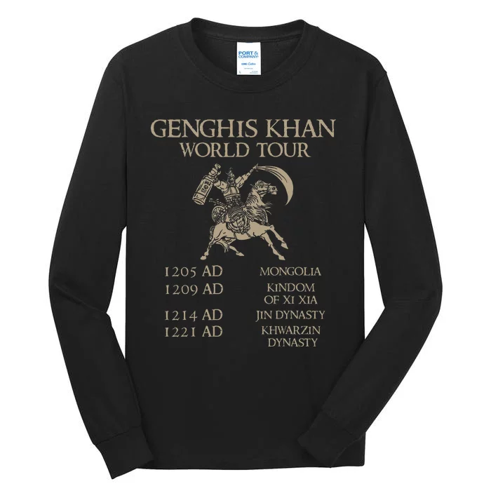 Genghis Khan Historic Mongol Asian History Tall Long Sleeve T-Shirt