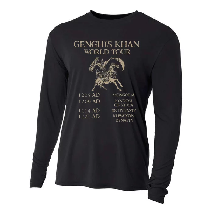 Genghis Khan Historic Mongol Asian History Cooling Performance Long Sleeve Crew