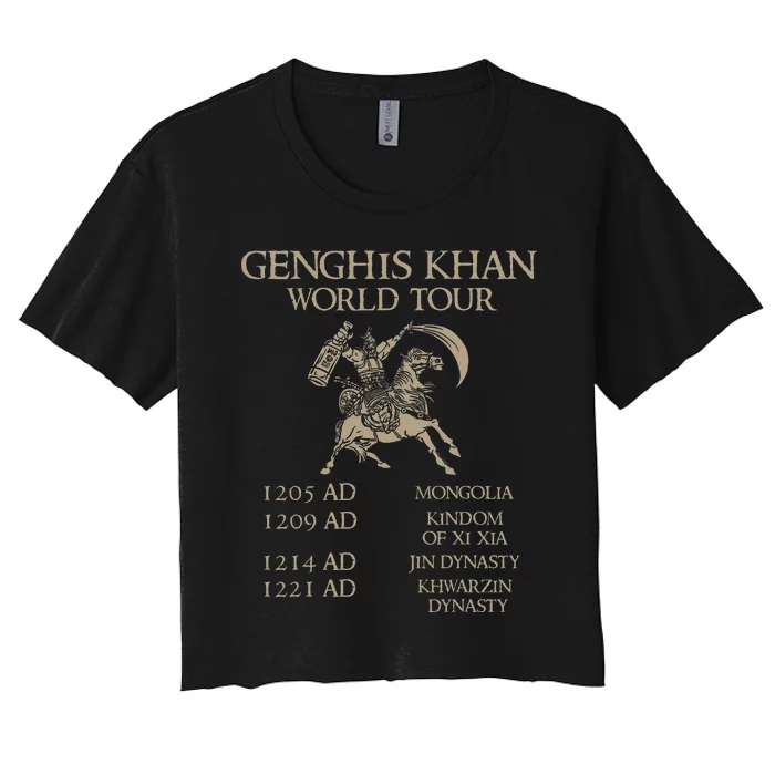 Genghis Khan Historic Mongol Asian History Women's Crop Top Tee