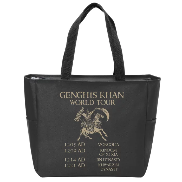 Genghis Khan Historic Mongol Asian History Zip Tote Bag