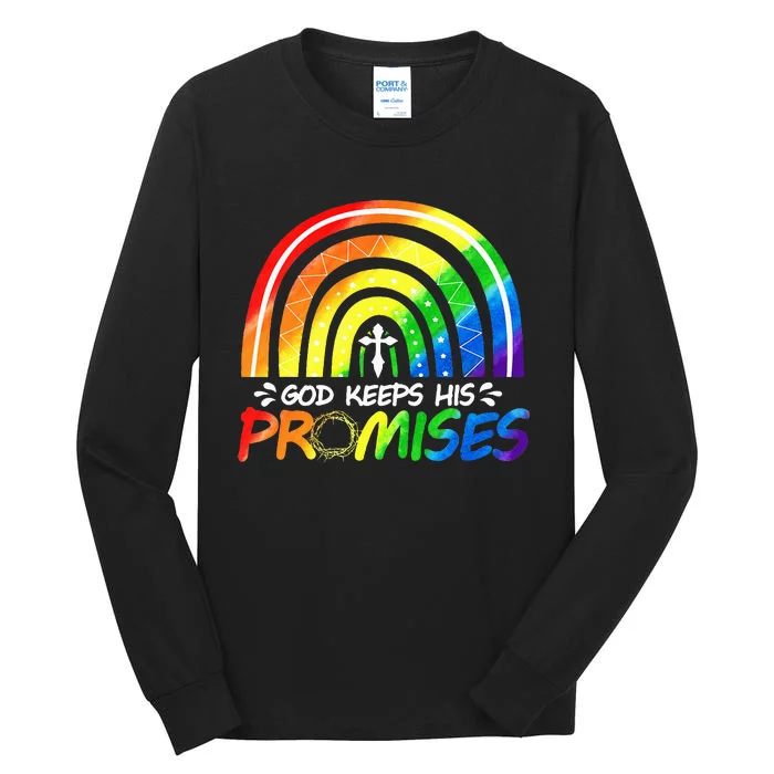 God Keeps His Promise Rainbow Christian Bible Noah Tall Long Sleeve T-Shirt