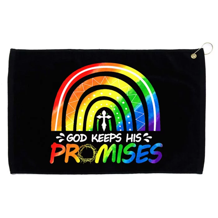 God Keeps His Promise Rainbow Christian Bible Noah Grommeted Golf Towel