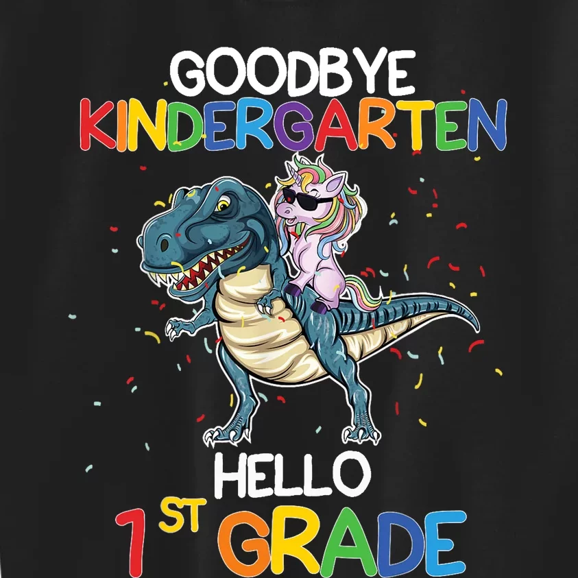 Goodbye Kindergarten Hello 1st Grade Graduation T Rex Boy Kids Sweatshirt