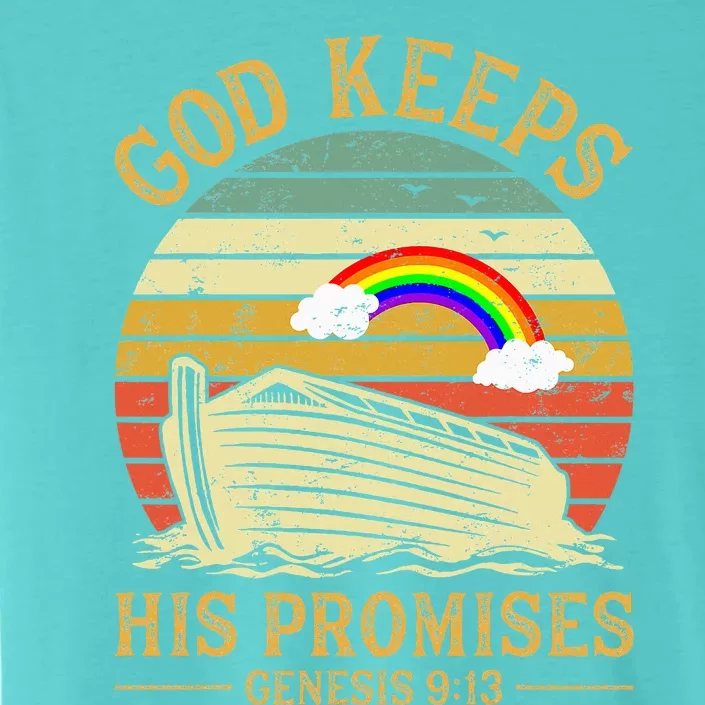 God Keeps His Promises Rainbow Noah Ark Jesus Christian ChromaSoft Performance T-Shirt