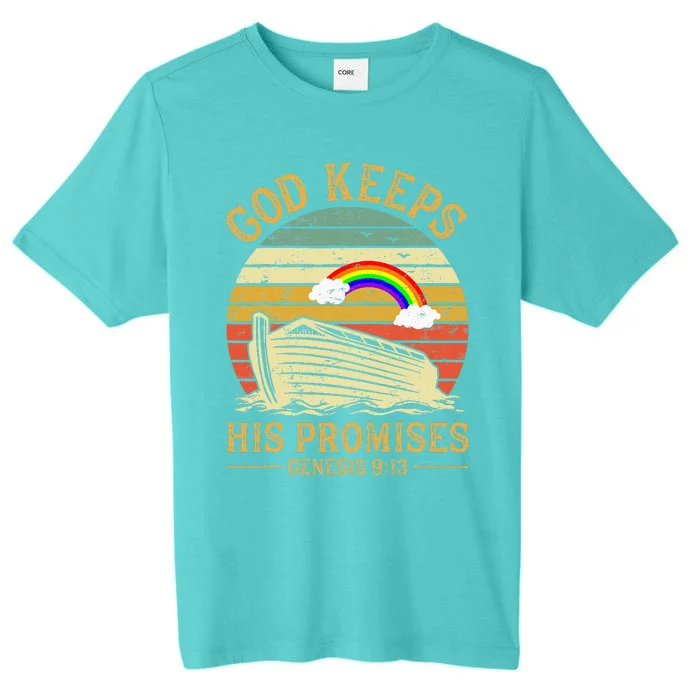 God Keeps His Promises Rainbow Noah Ark Jesus Christian ChromaSoft Performance T-Shirt