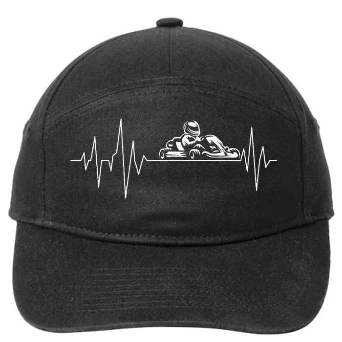 Go Karting Heartbeat Go Kart Race Driver Go Cart 7-Panel Snapback Hat