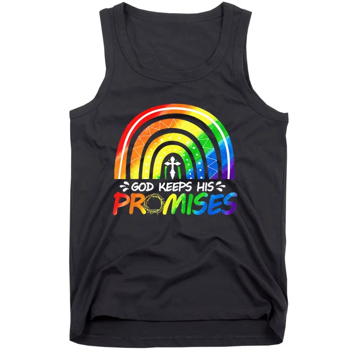 God Keeps His Promise Rainbow Christian Bible Noah Tank Top