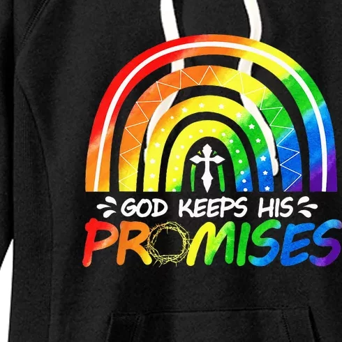 God Keeps His Promise Rainbow Christian Bible Noah Women's Fleece Hoodie