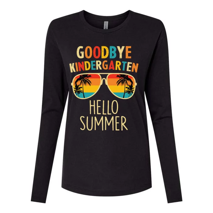 Goodbye Kindergarten Hello Summer Last Day Graduation Womens Cotton Relaxed Long Sleeve T-Shirt