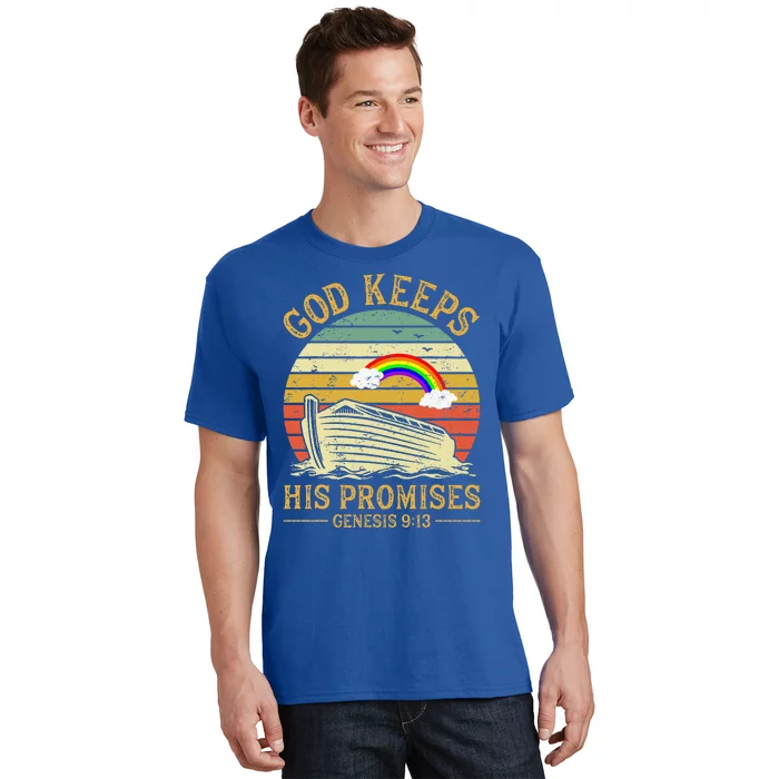 God Keeps His Promises Rainbow Noah Ark Jesus Christian T-Shirt