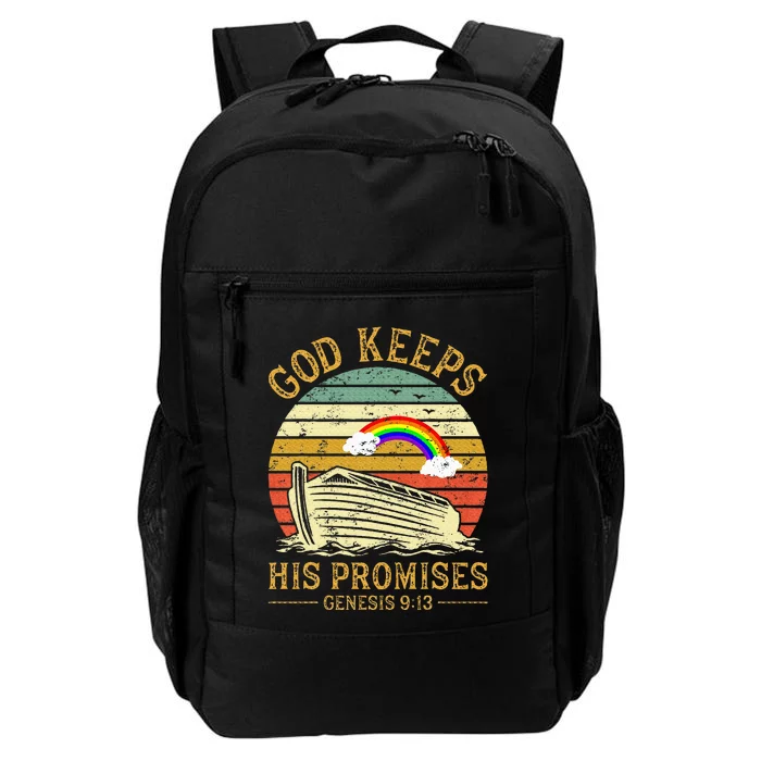 God Keeps His Promises Rainbow Noah Ark Jesus Christian Daily Commute Backpack