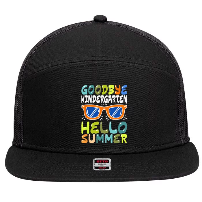 Goodbye Kindergarten Hello Summer Kinder Graduate 7 Panel Mesh Trucker Snapback Hat